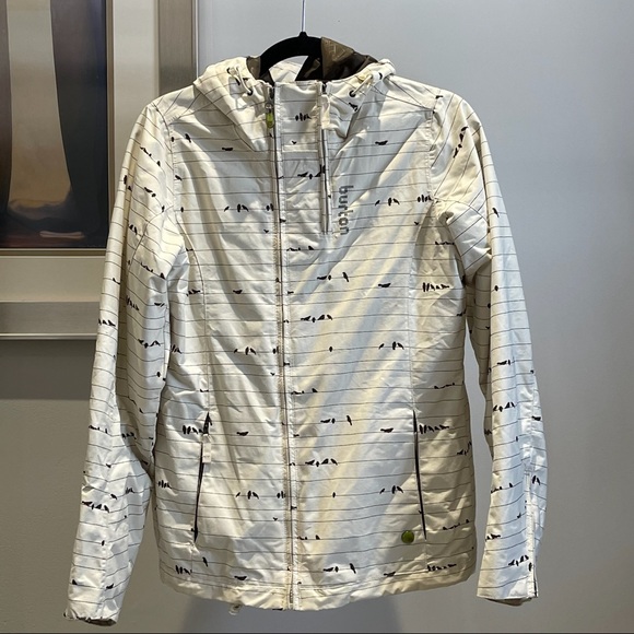 Burton Jackets & Blazers - XS Burton Crème White Ski/Snowboarding Jacket w/Tan Bird Detail
